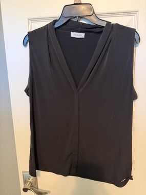Calvin Klein Black V-Neck Sleeveless Top